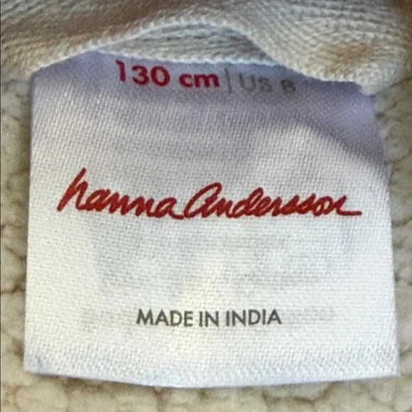 Hanna Andersson Print Faux Shearling Lined Hoodie Size 8